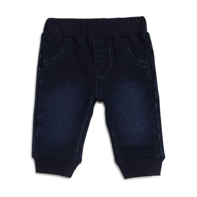 Boys Dark Blue Stretch Denim Long Trouser